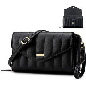 Women’s 20-black Leather Imported Zipper Purses Crossbody Bag